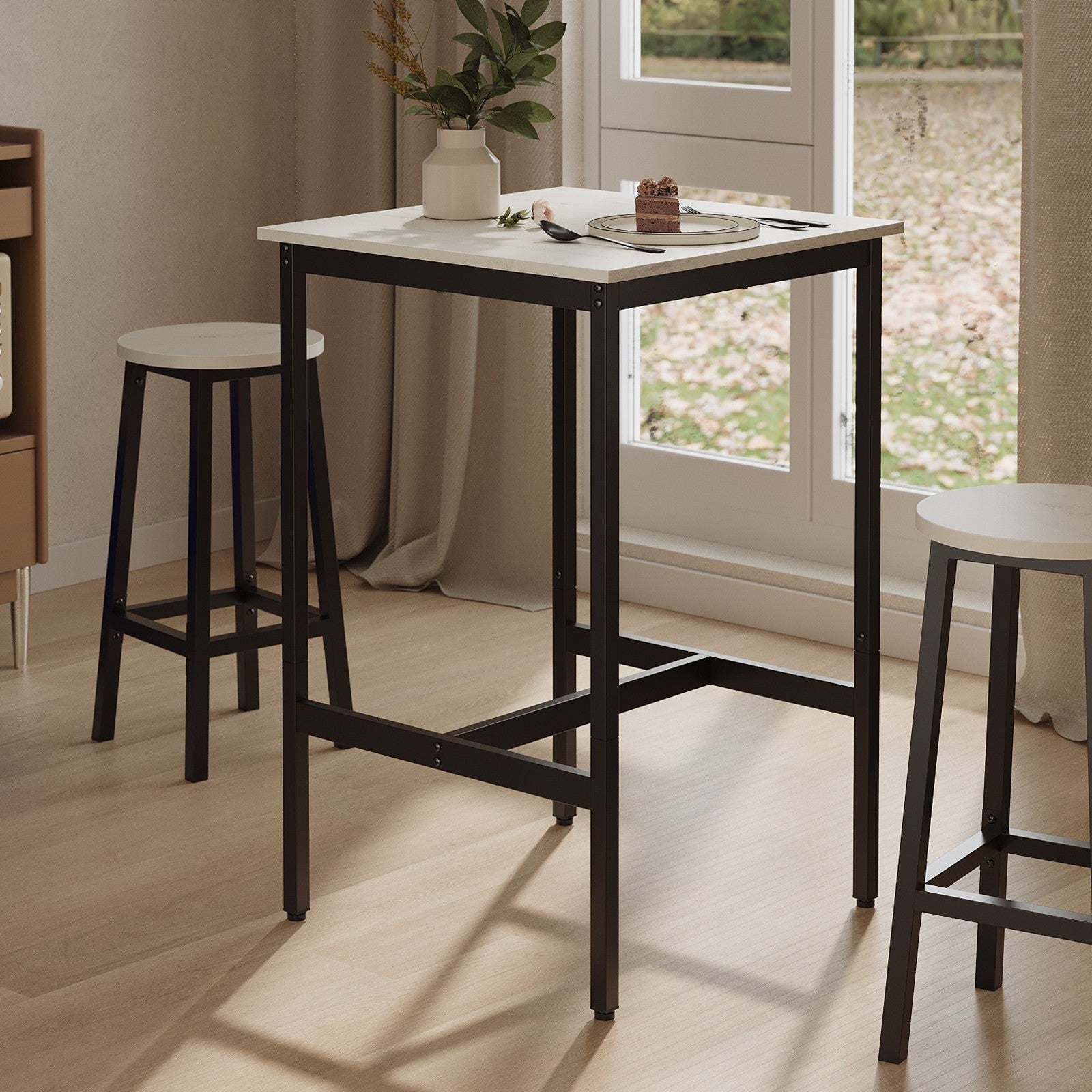 Bar Table - Steel - Black - 60 x 60 x 92 cm