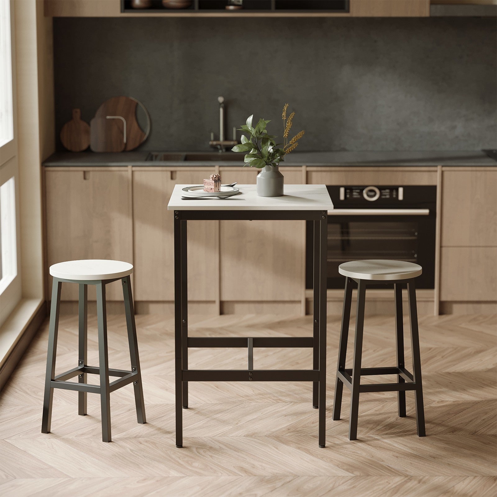 Bar Table - Steel - Black - 60 x 60 x 92 cm