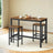 Bar Table Set - Wood - Rustic Brown - Includes 2 Stools for Kitchen and Living Room