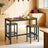 Bar Table Set - Wood - Rustic Brown - Includes 2 Stools for Kitchen and Living Room