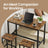 Bar Table Set - Wood - Rustic Brown - Includes 2 Stools for Kitchen and Living Room
