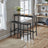 Bar Table Set - Steel - Rustic Brown and Black - Includes Two Stools