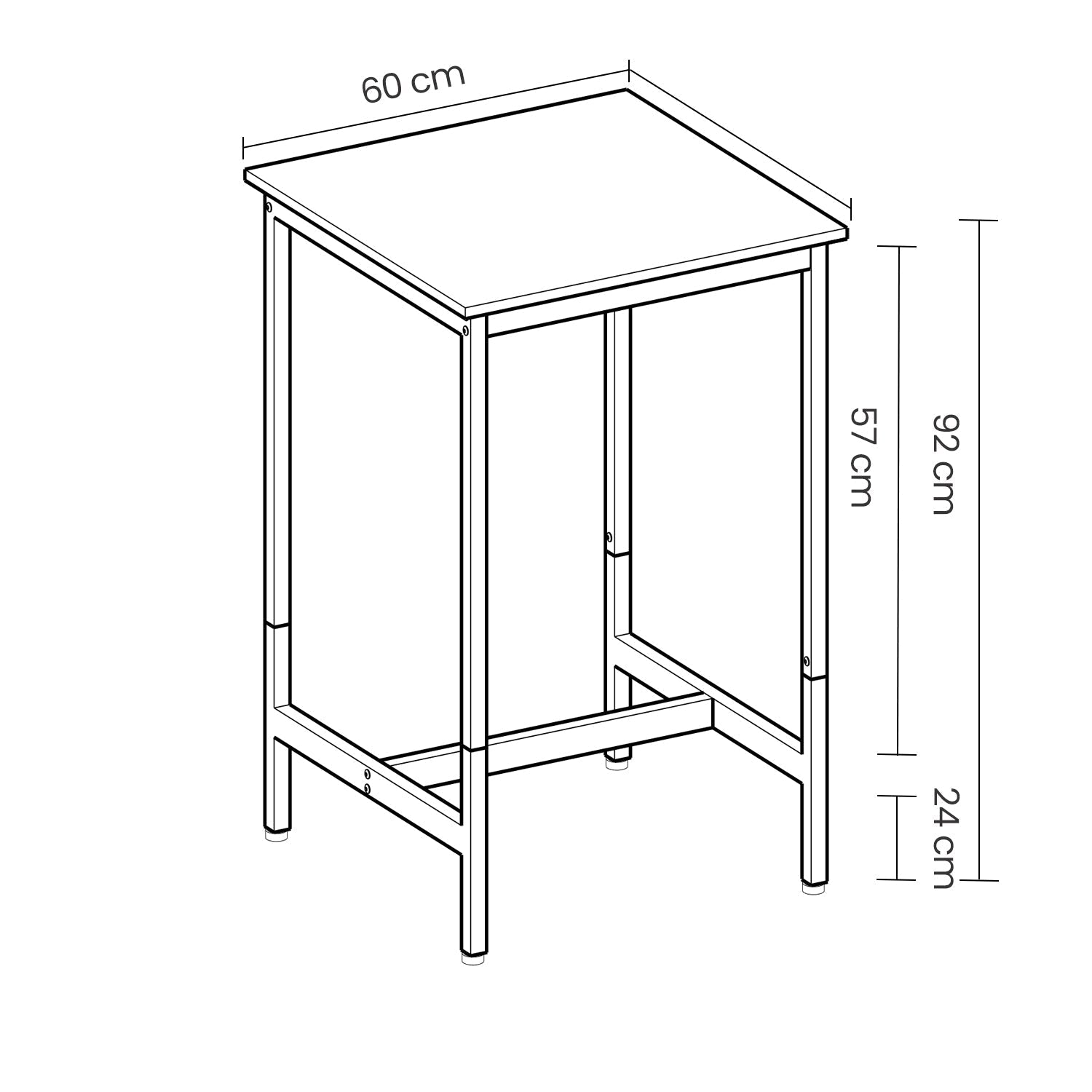 Bar Table - Heavy-Duty Steel - Rustic Brown and Black