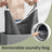 Foldable Laundry Basket - Linenette Fabric - Grey - 142L Dual-Compartment with Magnetic Lid and Removable Liner