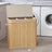 Laundry Hamper - Bamboo - Beige - 150L with Lid and Handles