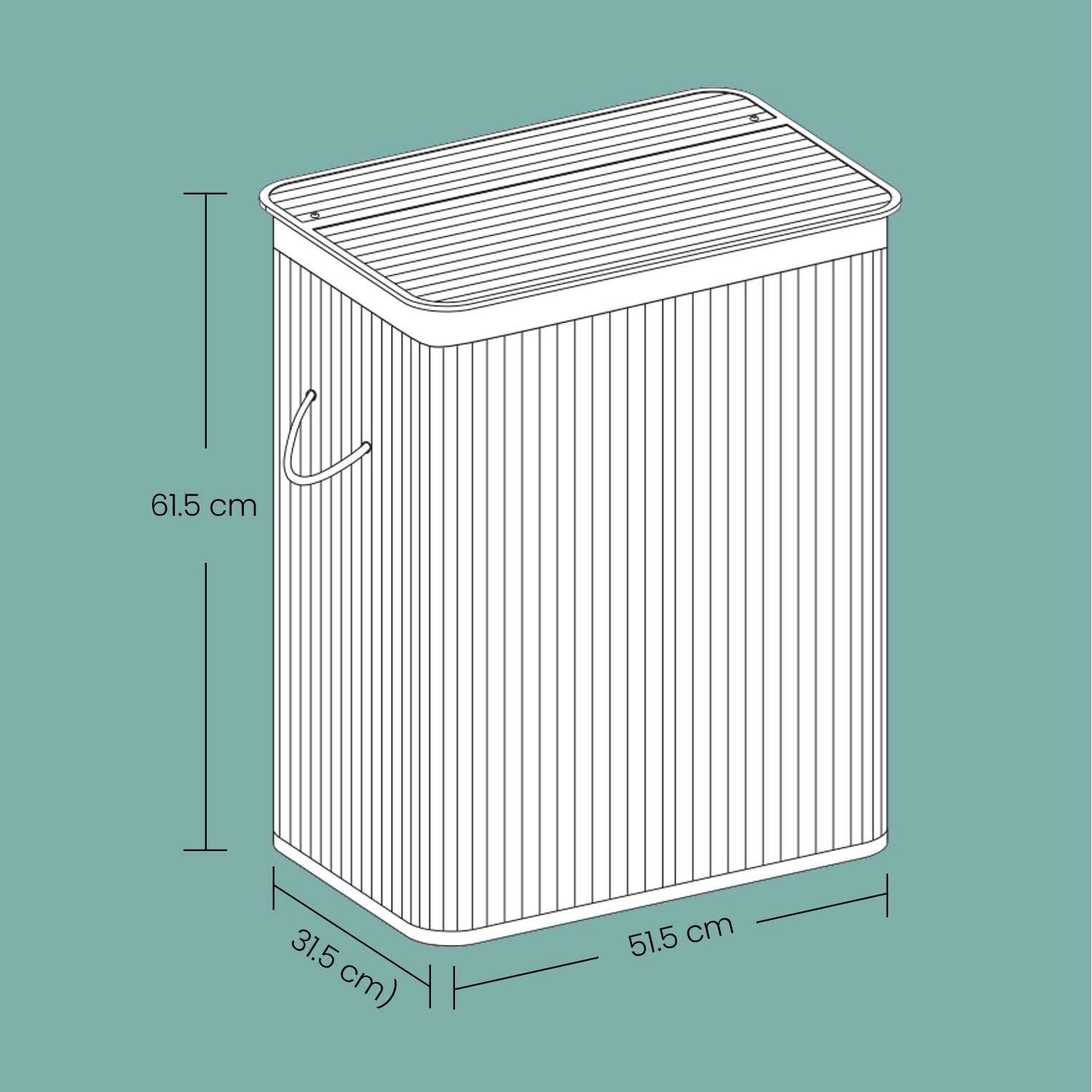 Laundry Basket - Fabric - Distressed Grey - 100L with Removable Liner and Lid