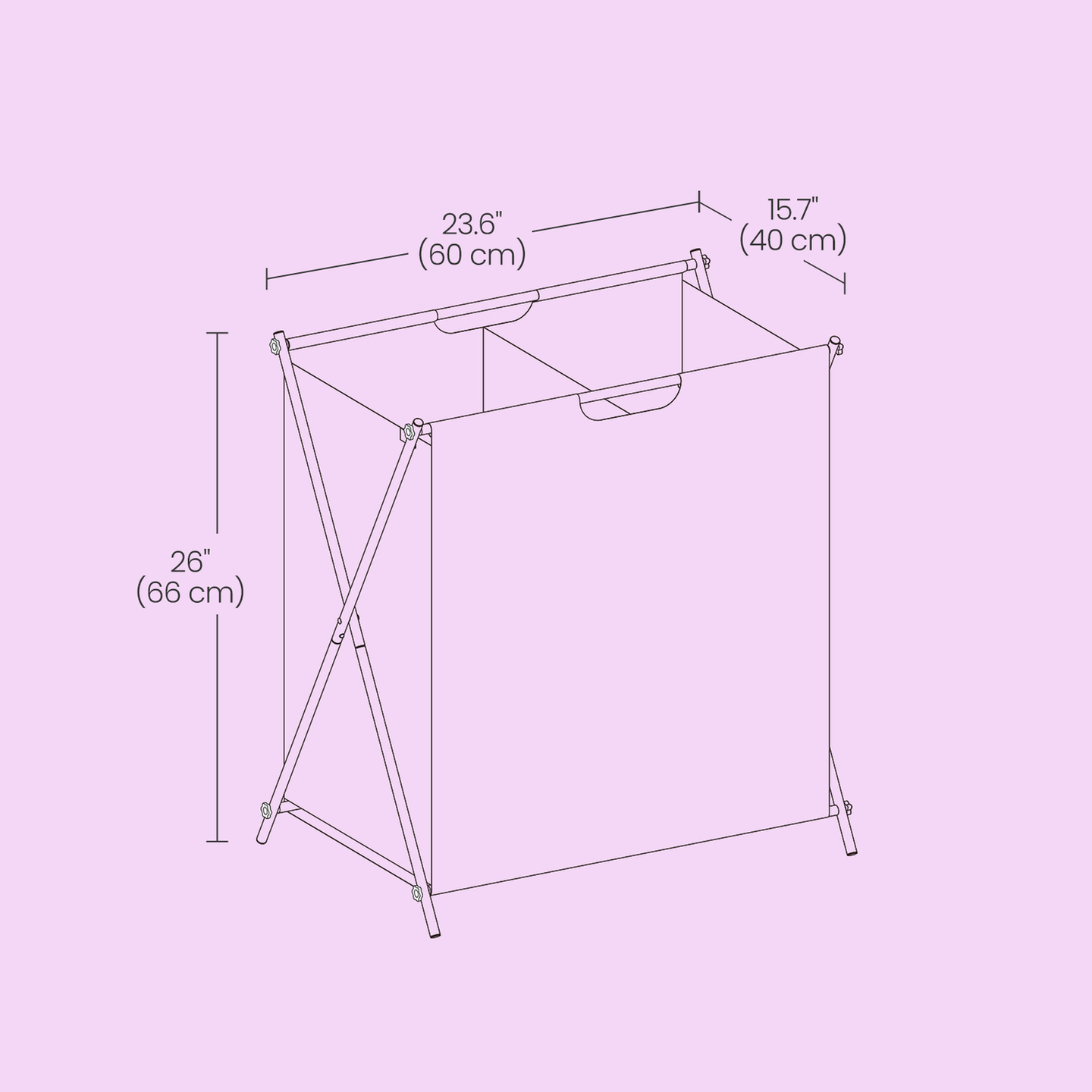 Laundry Sorter - Fabric - Ink Black - 4 Sections with Labels and Collapsible Frame