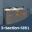 Collapsible 3-Section Laundry Basket - Fabric - Grey - 135L Capacity with Customizable Labels