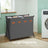 Foldable Laundry Basket - Fabric - Grey - 155 L Capacity with Customizable Labels