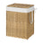 Triple Laundry Hamper - Oxford Fabric and Polyester - Grey - with Lid