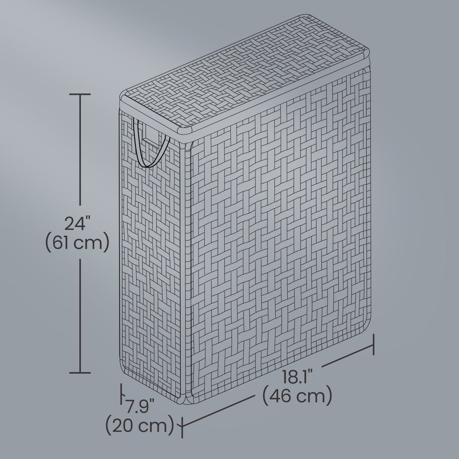 Foldable Laundry Hamper - Synthetic Rattan - Cloud White - Removable Liner and Lid