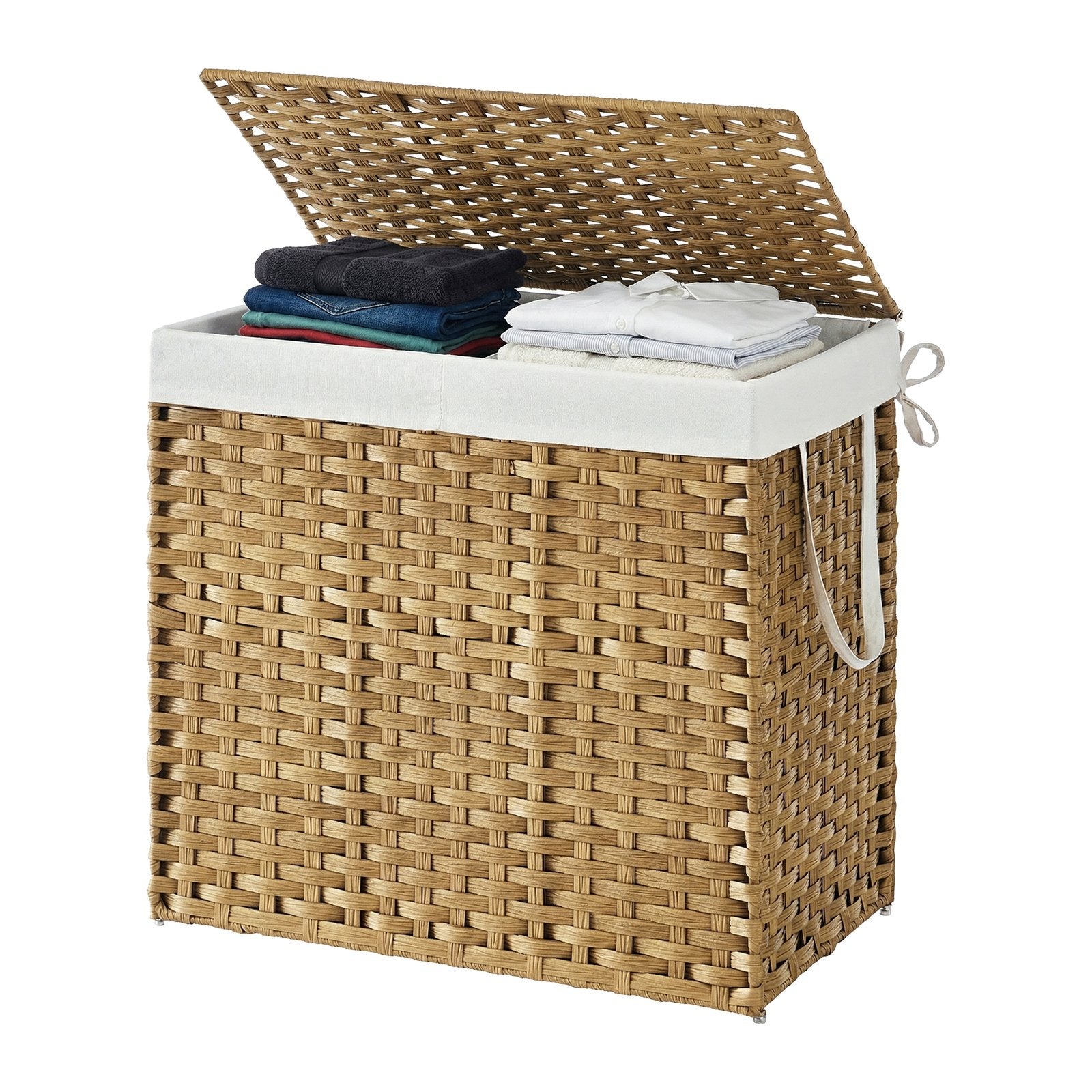 Clothes Basket - Metal Frame and Plastic Rattan - Natural