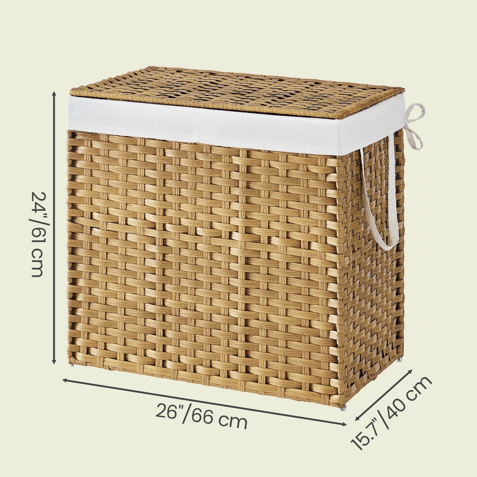 Clothes Basket - Metal Frame and Plastic Rattan - Natural