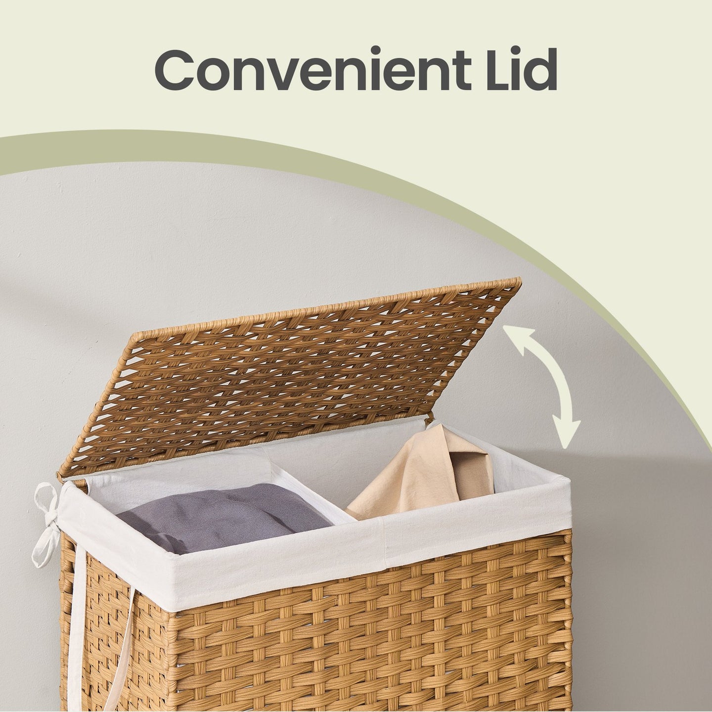Clothes Basket - Metal Frame and Plastic Rattan - Natural