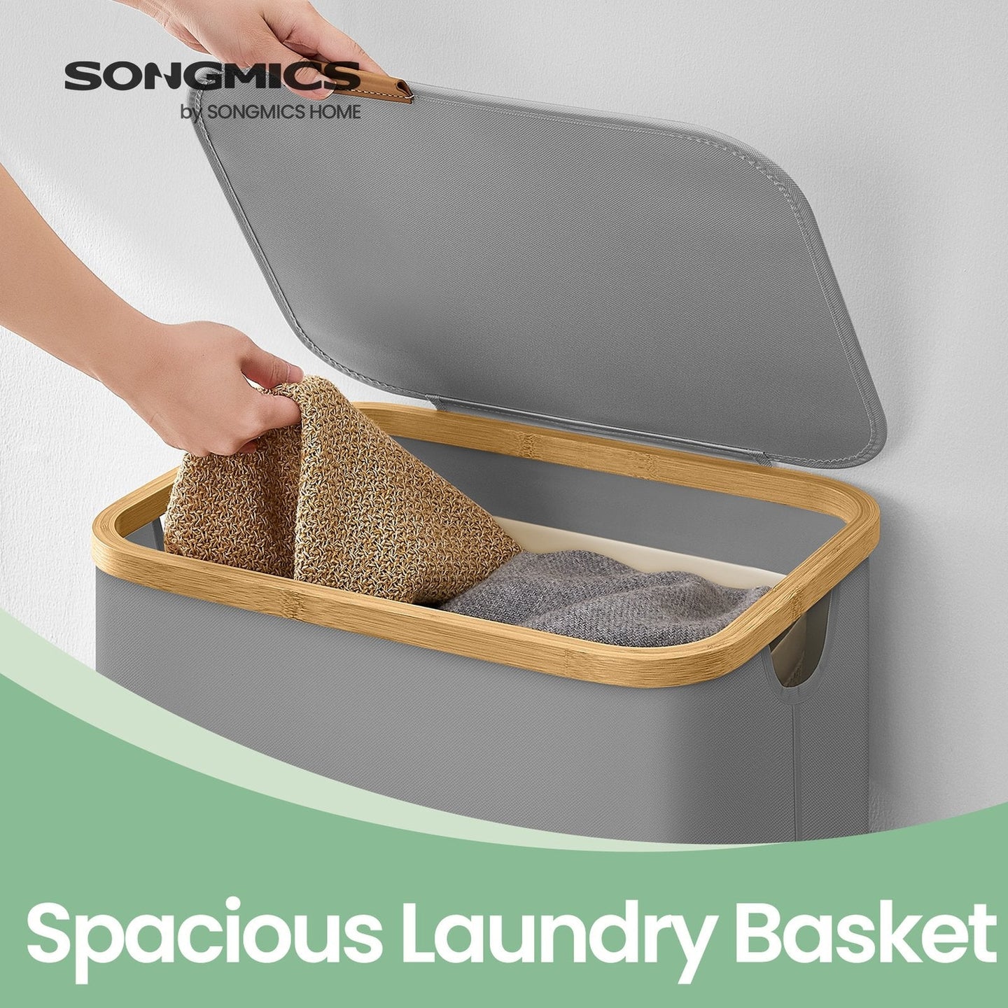 Laundry Hamper - Fabric - Ink Black - Large Capacity with Lid and Removable Mesh Liner