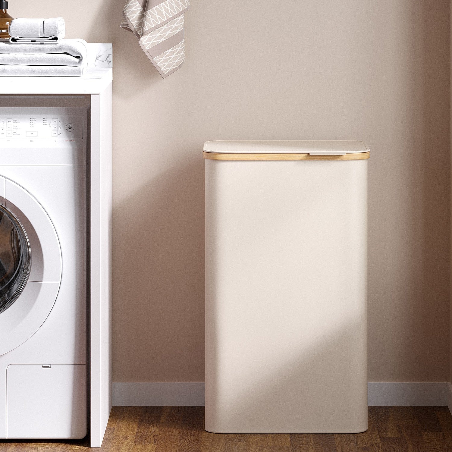 Laundry Hamper - Fabric - Ink Black - Large Capacity with Lid and Removable Mesh Liner