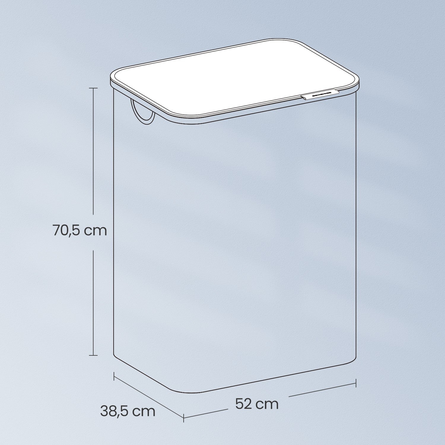 Laundry Hamper - Oxford Fabric - Ink Black - 3-Section with Lid and Removable Mesh Liner