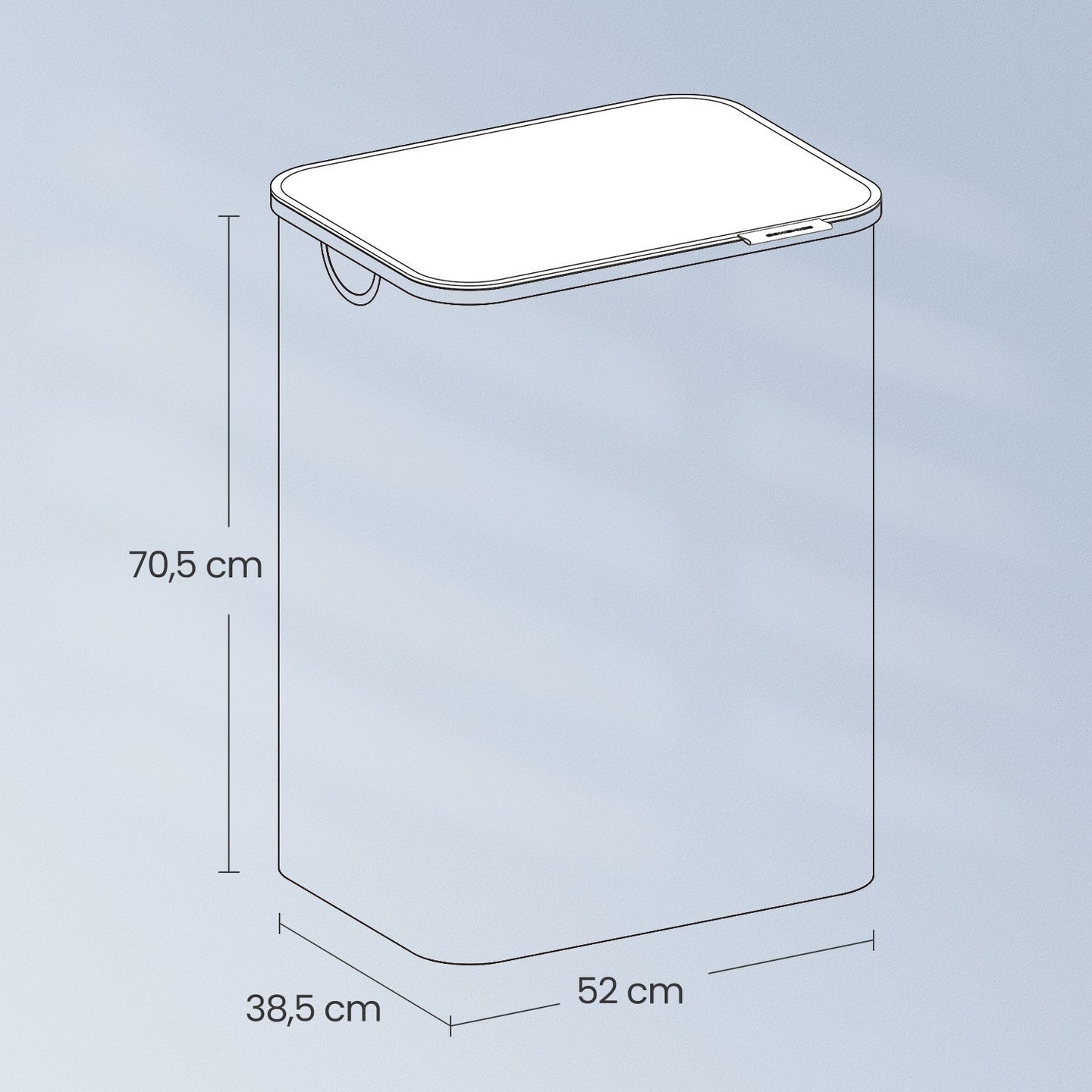 Laundry Hamper - Oxford Fabric - Ink Black - 3-Section with Lid and Removable Mesh Liner