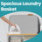 Laundry Hamper - Oxford Fabric - Ink Black - 3-Section with Lid and Removable Mesh Liner