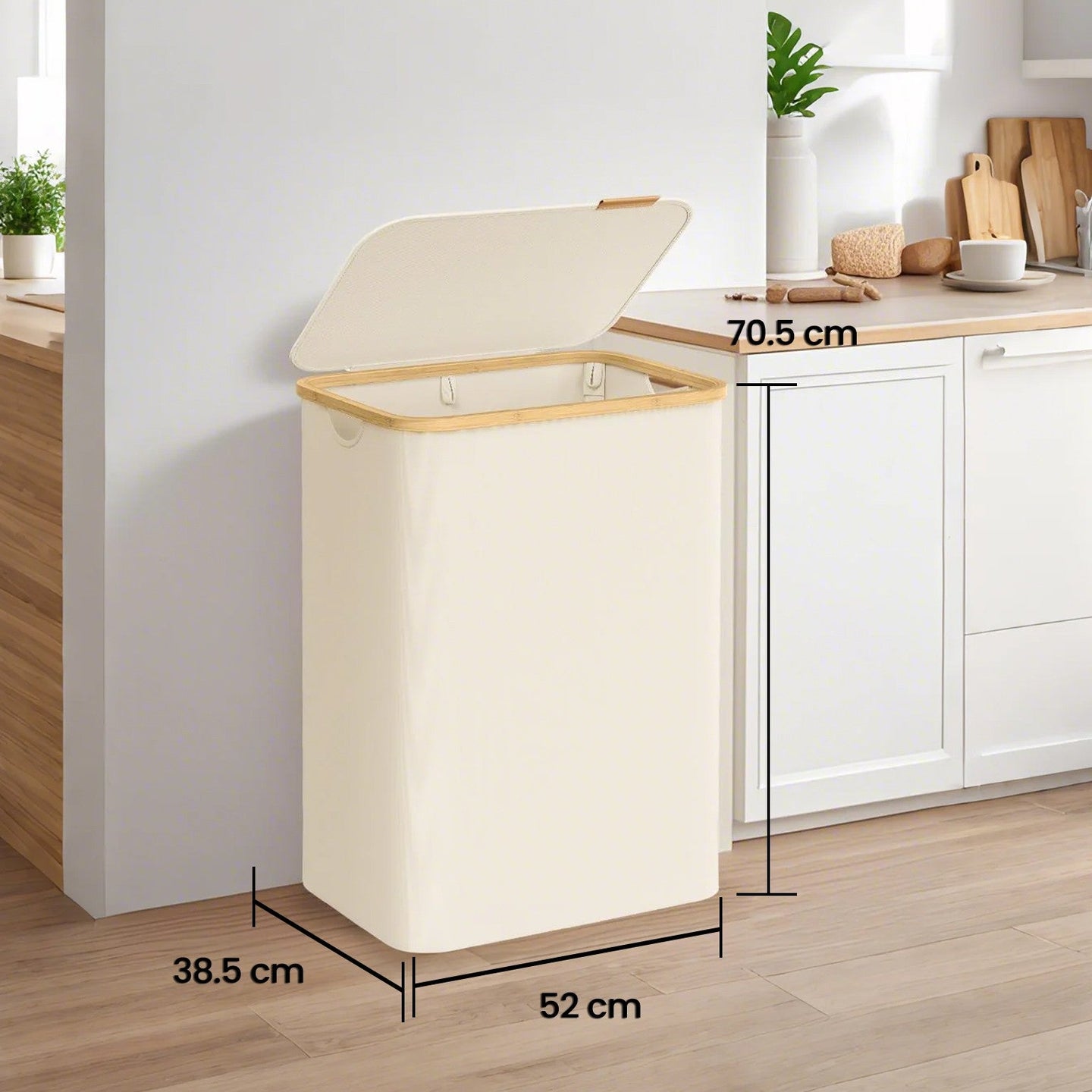 Laundry Hamper - Oxford Fabric - Ink Black - 3-Section with Lid and Removable Mesh Liner