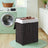 Laundry Basket - Plastic Rattan and Metal Frame - Black - with Lid