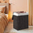 Laundry Basket - Plastic Rattan and Metal Frame - Black - with Lid
