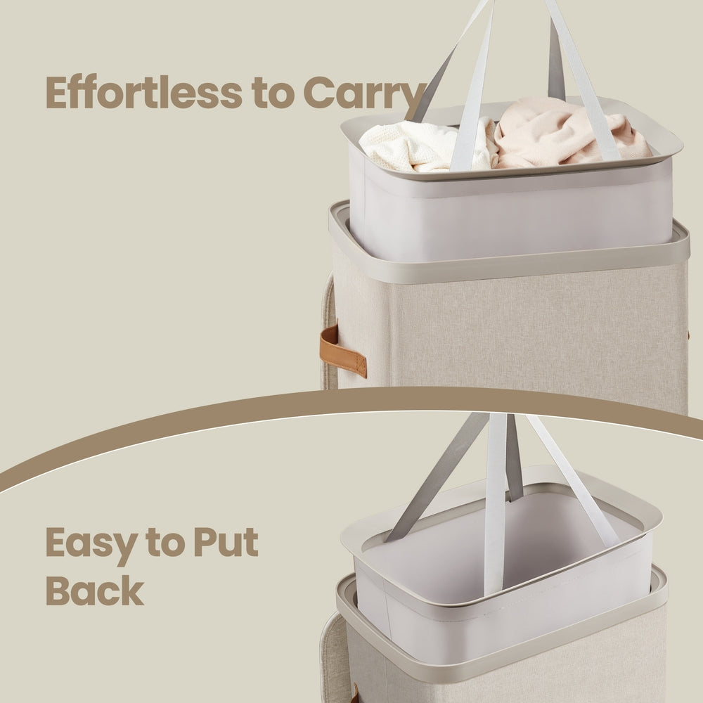 Laundry Hamper - 100L - Polyester Fabric - Removable Liner