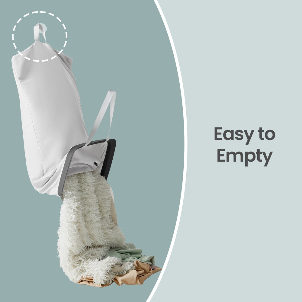 Dual-Compartment Laundry Basket - 170L - Polyester - Lid with Handles