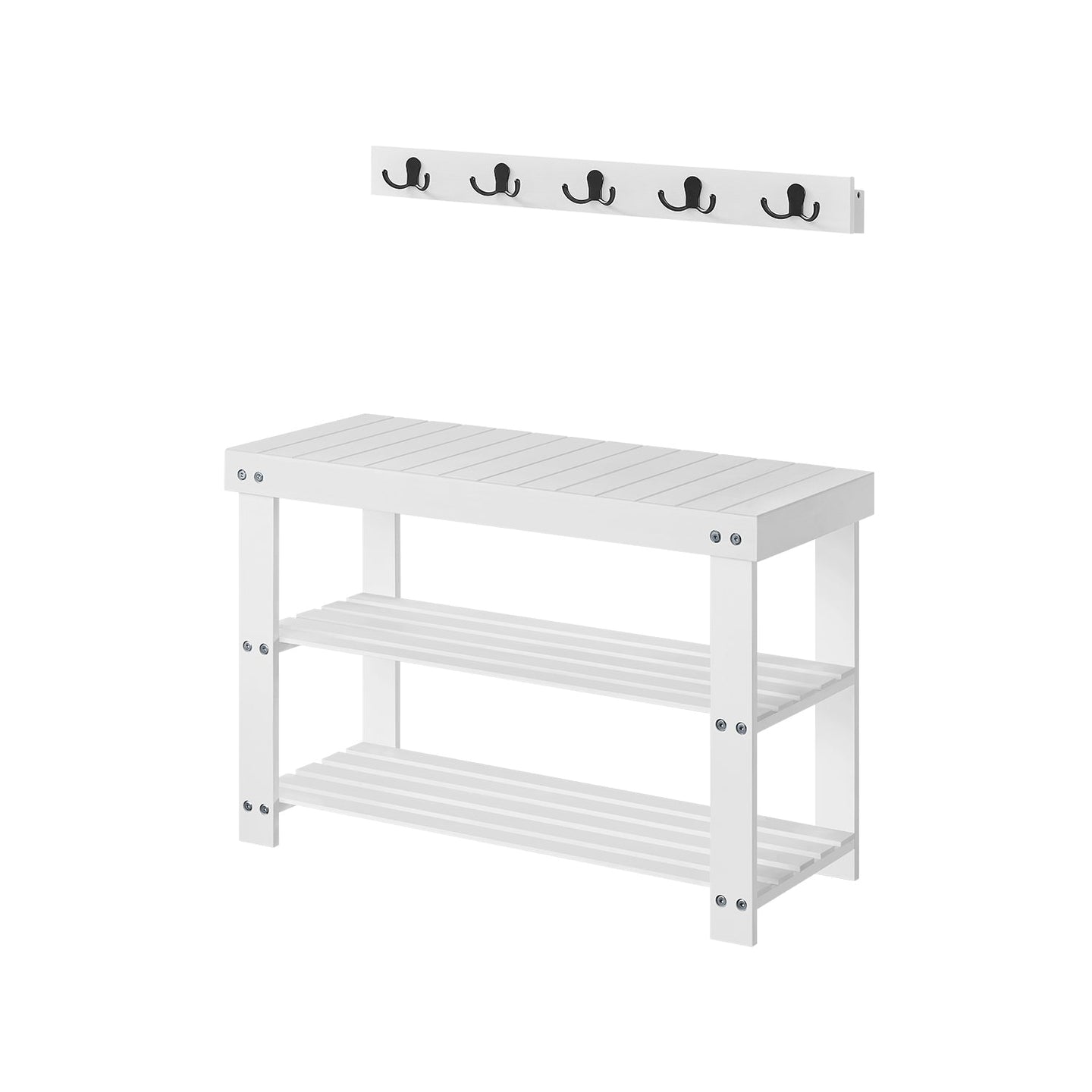 Multifunctional Hall Tree - 28.7L - Bamboo - 5 Double Hooks