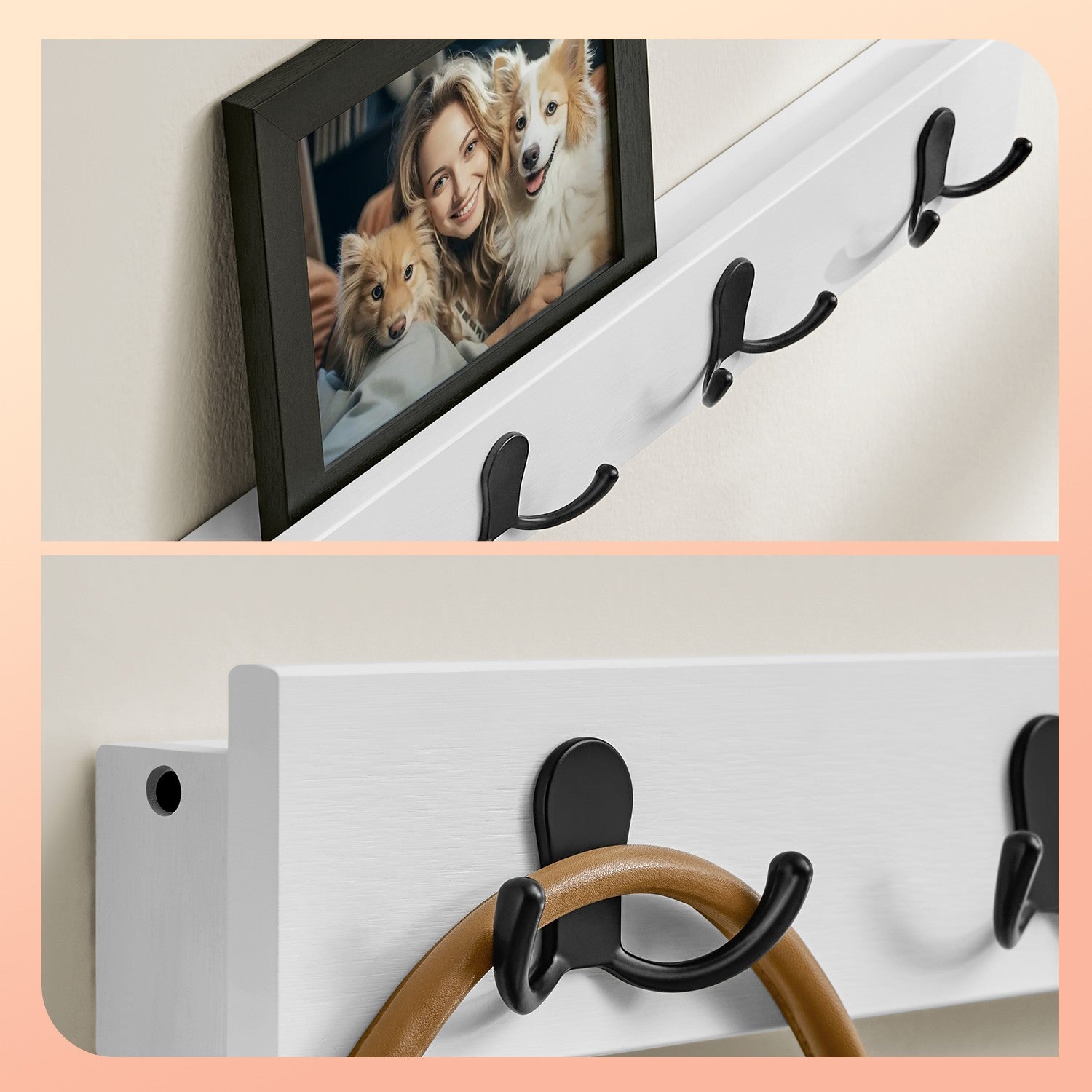 Multifunctional Hall Tree - 28.7L - Bamboo - 5 Double Hooks