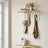 Wall-Mounted Coat Rack - Metal - Industrial Gray - With 5 Removable Hooks and Floating Shelf