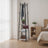 Coat Rack - Steel - Greige and Black - Free Standing Hall Tree with 3 Shelves and Hooks
