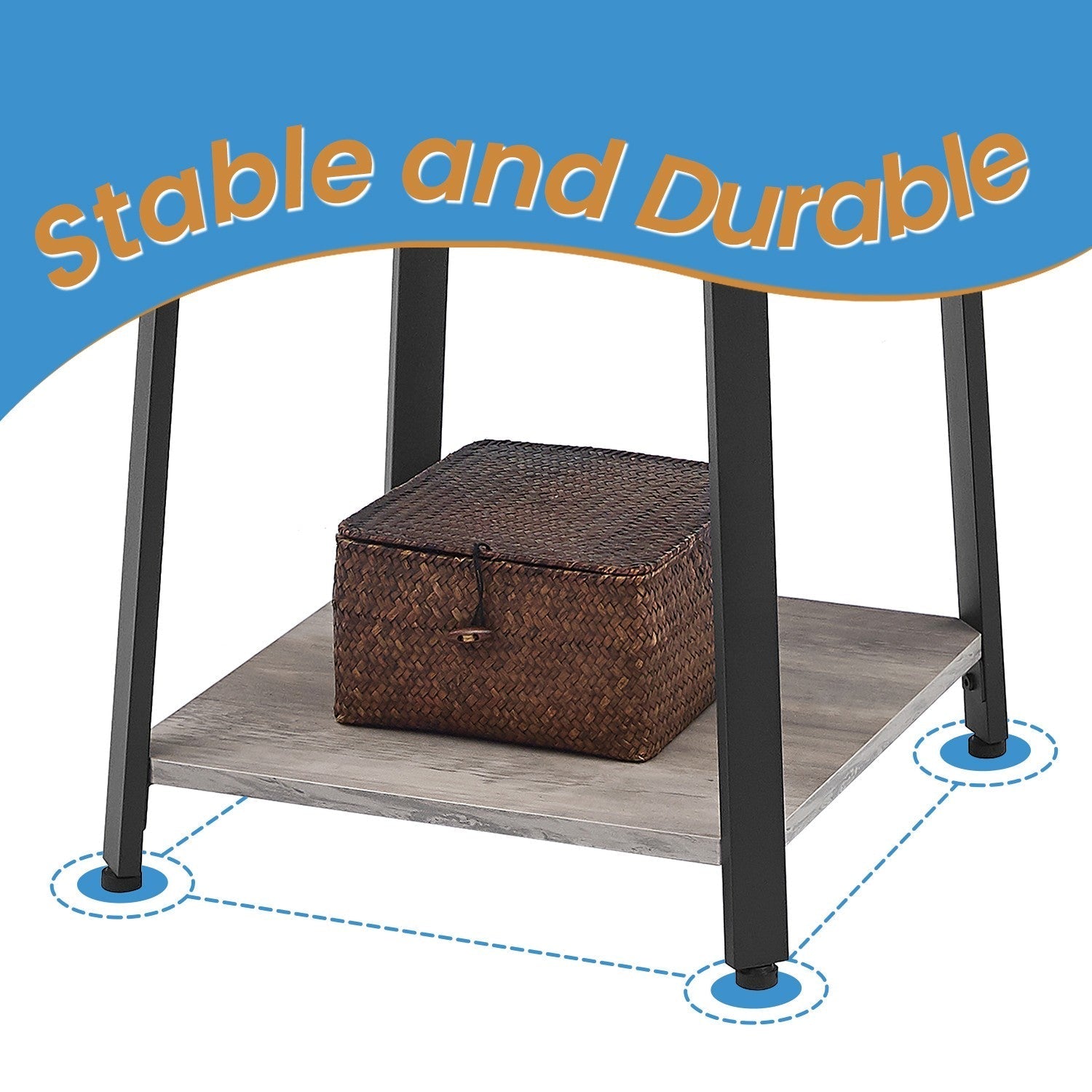 Coat Rack - Steel - Greige and Black - Free Standing Hall Tree with 3 Shelves and Hooks
