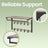 Wall-Mounted Coat Rack - Wood - Oak and White - 10 Removable Hooks with Shelf