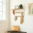 Wall-Mounted Coat Rack - Wood - Oak and White - 10 Removable Hooks with Shelf