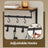 Wall Coat Rack - 8 Hooks with Shelf - Wood - Rustic Brown and Black