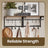 Wall Coat Rack - 8 Hooks with Shelf - Wood - Rustic Brown and Black