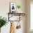 Industrial Coat Rack - Metal - Rustic Brown and Black - Wall Mounted with Shelf and 5 Hooks