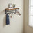 Wall-Mounted Coat Rack - Metal - Industrial Gray - With 5 Removable Hooks and Floating Shelf
