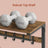 Wall-Mounted Coat Rack - Wood - Oak and White - 10 Removable Hooks with Shelf