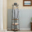 Coat Rack - Metal - Rustic Brown - Free Standing with 4 Shelves and Hooks