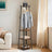 Coat Rack - Metal - Rustic Brown - Free Standing with 4 Shelves and Hooks