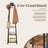 Coat Rack - Metal - Rustic Brown - Free Standing with 4 Shelves and Hooks
