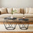 Round Coffee Table Set of 2 - Steel Frame - Removable Tabletop