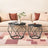 Round Coffee Table Set of 2 - Steel Frame - Removable Tabletop
