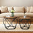 Round Coffee Table Set of 2 - Steel Frame - Removable Tabletop