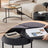 Set of 2 Round Nesting Coffee Tables - Wood - Rustic Brown - Modern Style with Hidden Storage and Top Tray