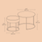 Set of 2 Round Nesting Coffee Tables - Wood - Rustic Brown - Modern Style with Hidden Storage and Top Tray