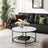 Coffee Table - Tempered Glass - White and Black - Modern Round Design