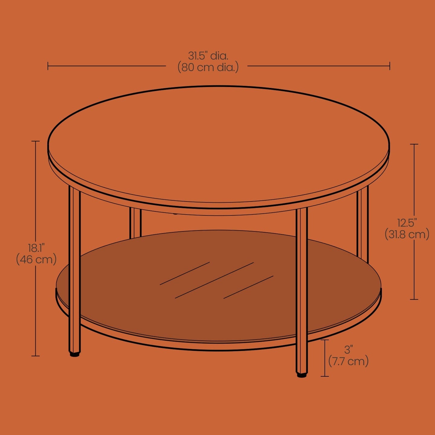 Coffee Table - Tempered Glass - White and Black - Modern Round Design